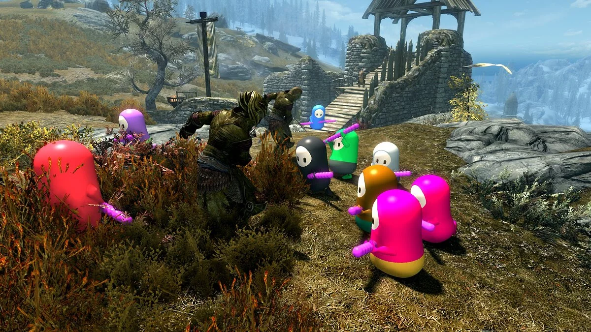 Elder Scrolls 5: Skyrim Special Edition — Персонажи из Fall Guys
