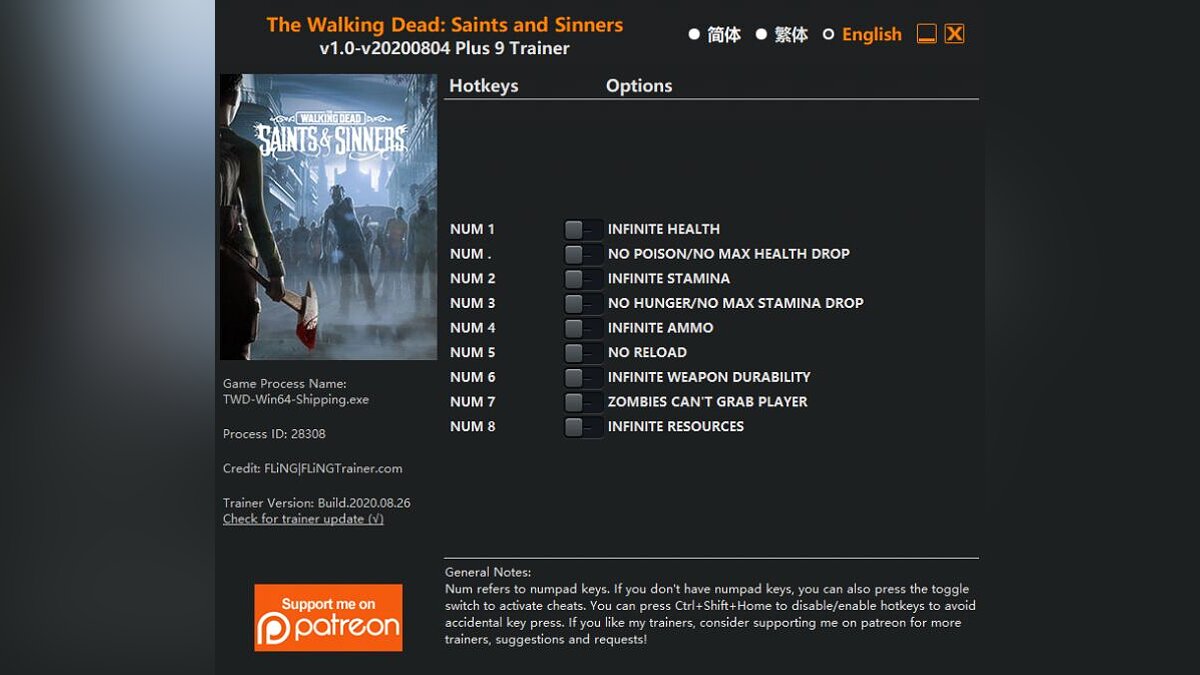 The Walking Dead: Saints and Sinners — Трейнер (+9) [1.0 - 04.08.2020]