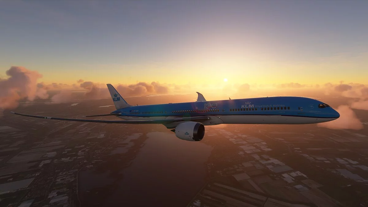 Microsoft Flight Simulator — Синяя раскраска KLM для самолета B787-10