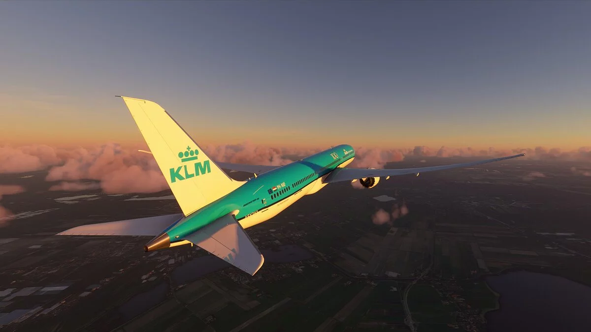 Microsoft Flight Simulator — Синяя раскраска KLM для самолета B787-10