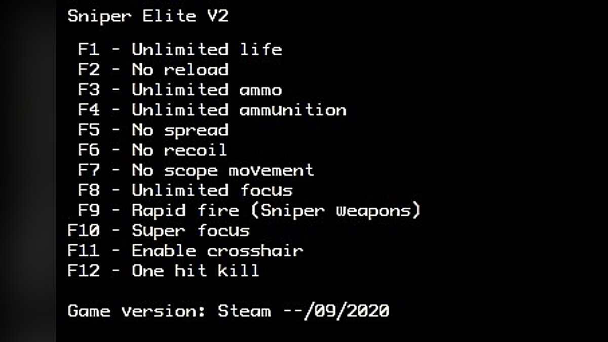 Sniper Elite V2 — Трейнер (+12) [Steam]