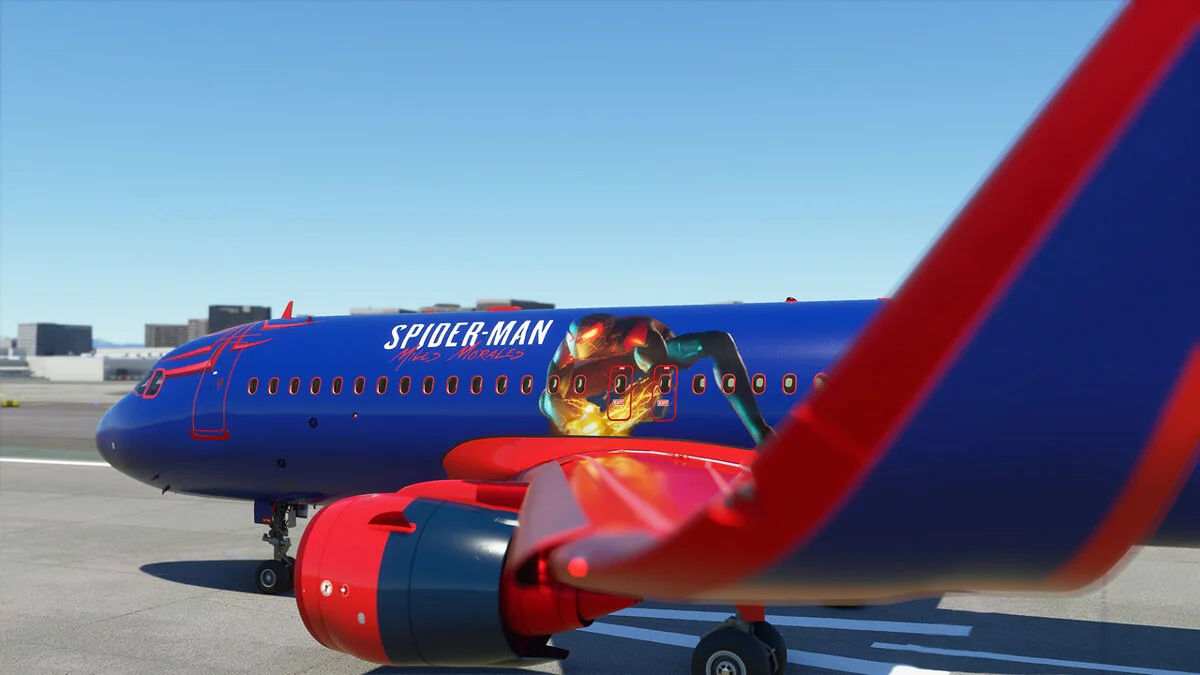 Microsoft Flight Simulator — Раскраска в стиле Человек-паук: Майлз Моралес