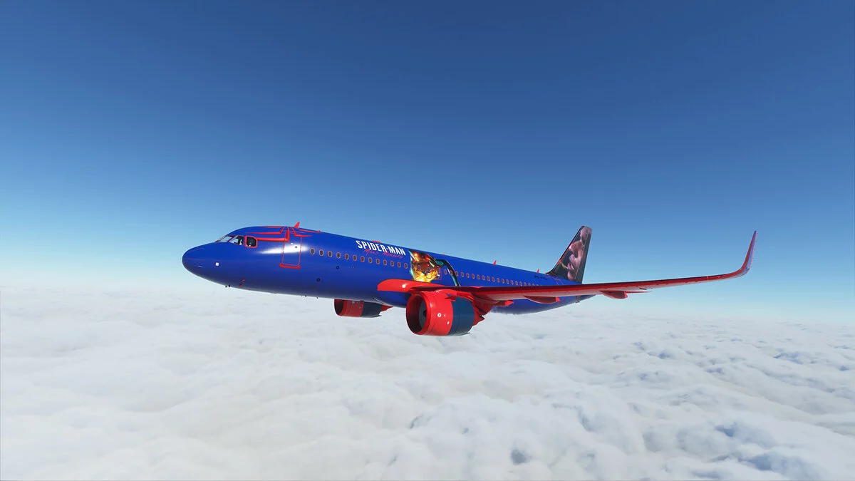Microsoft Flight Simulator — Раскраска в стиле Человек-паук: Майлз Моралес