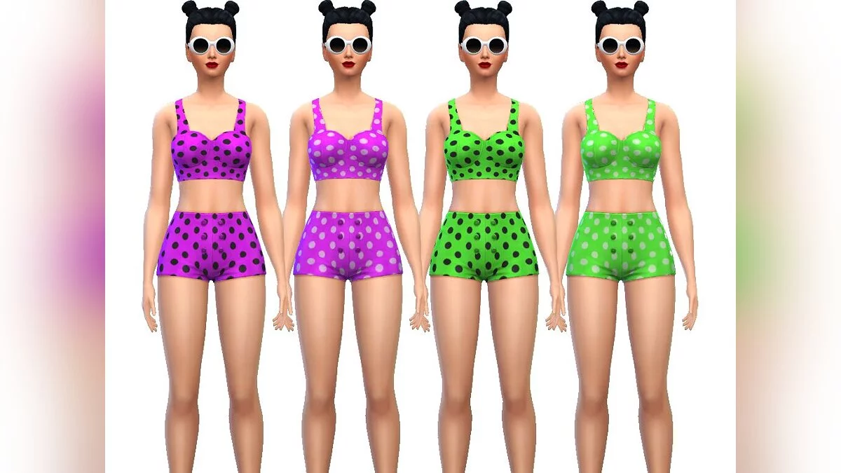 The Sims 4 — Сборка на одежду бикини в стиле Пин-Ап