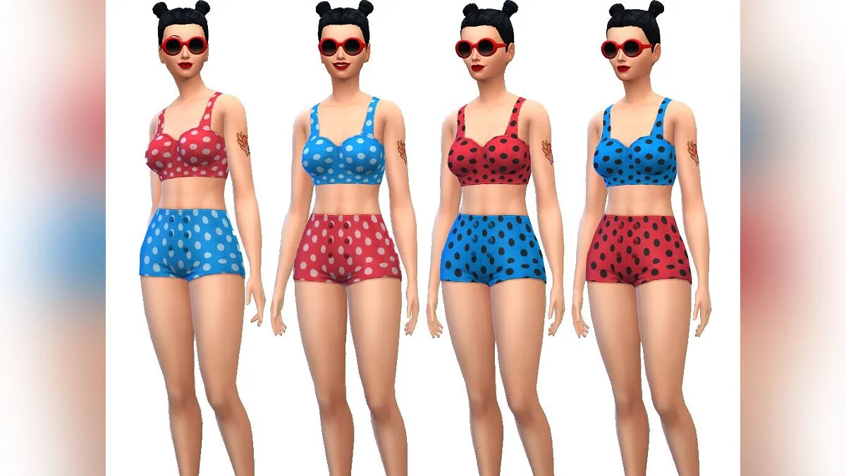 The Sims 4 — Сборка на одежду бикини в стиле Пин-Ап