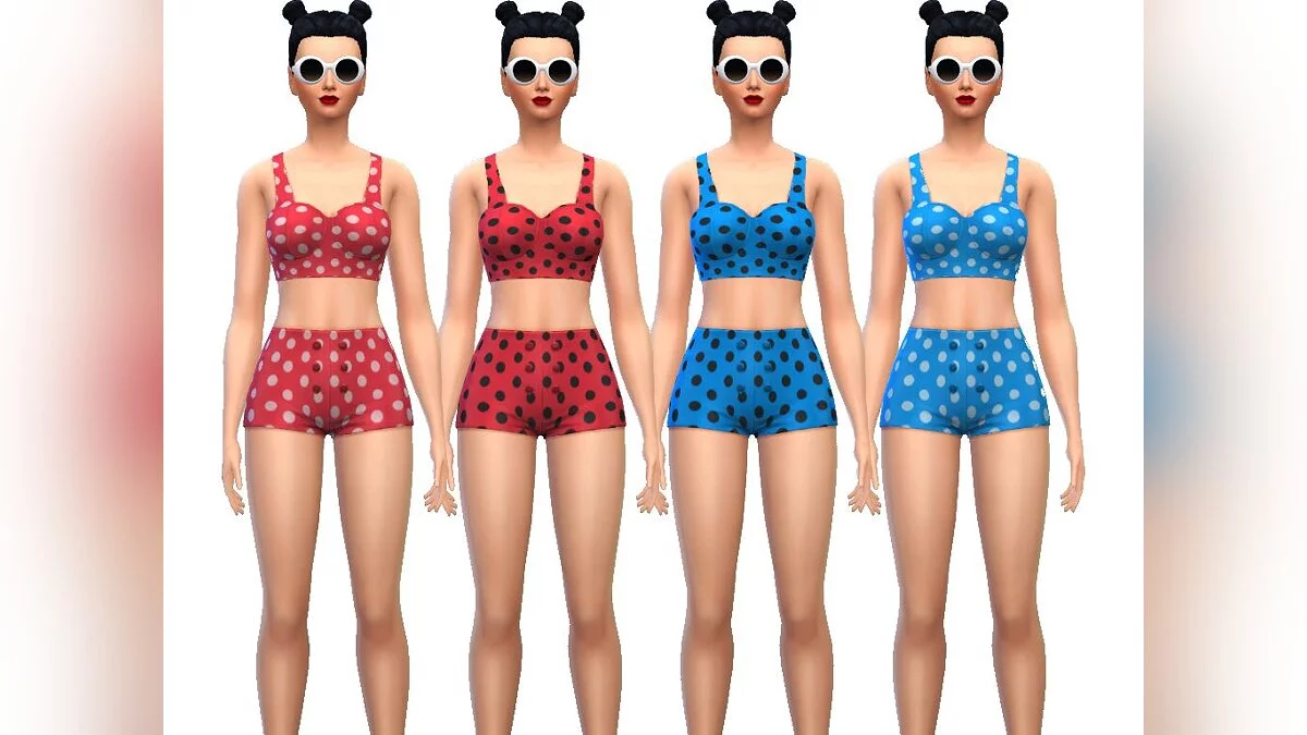 The Sims 4 — Сборка на одежду бикини в стиле Пин-Ап