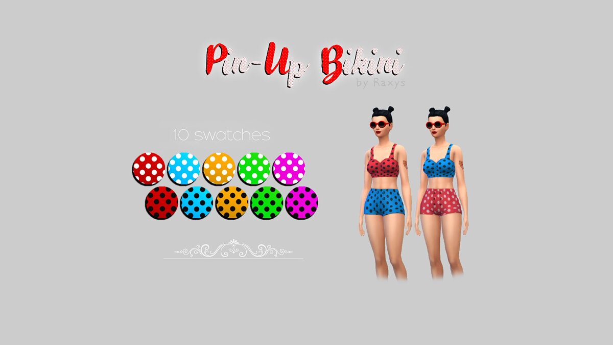 The Sims 4 — Сборка на одежду бикини в стиле Пин-Ап