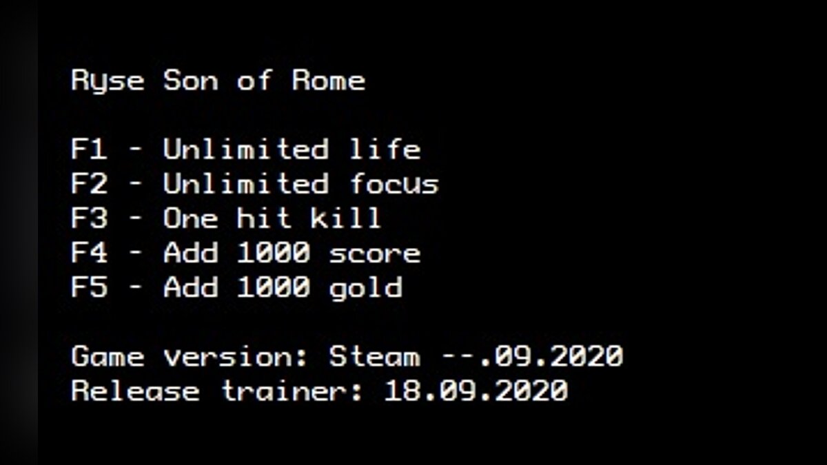 Ryse: Son of Rome — Трейнер (+5) [Steam] [LIRW / GHL]