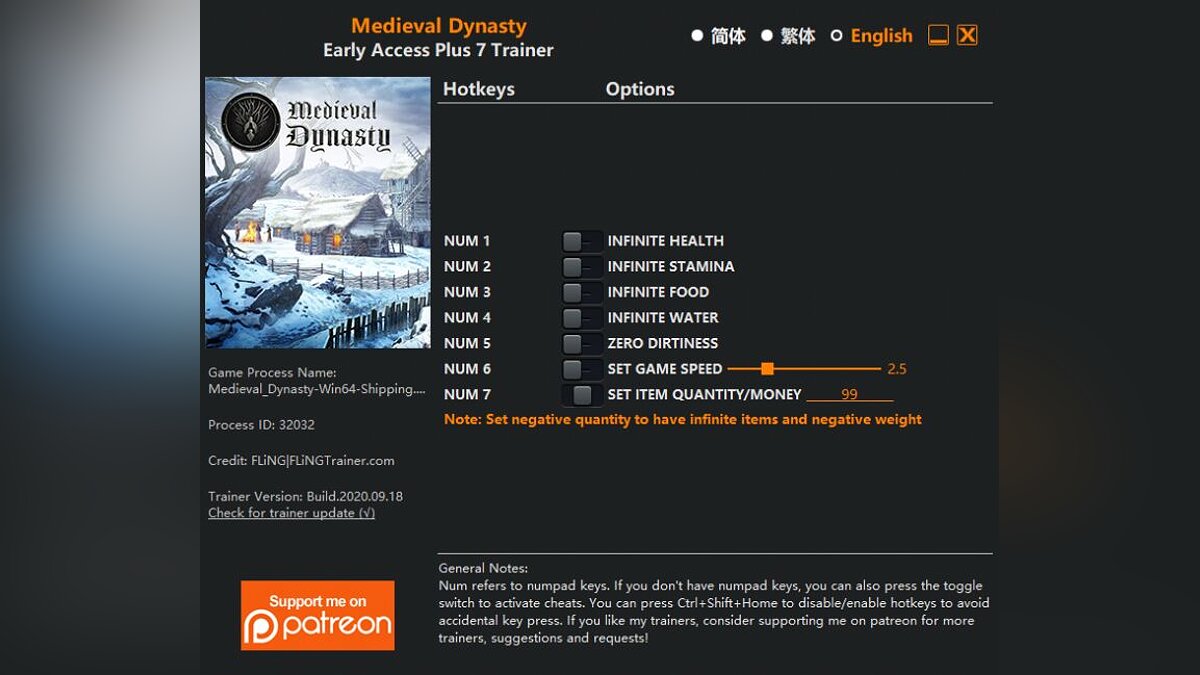 Medieval Dynasty — Трейнер (+7) [EA: 19.09.2020]