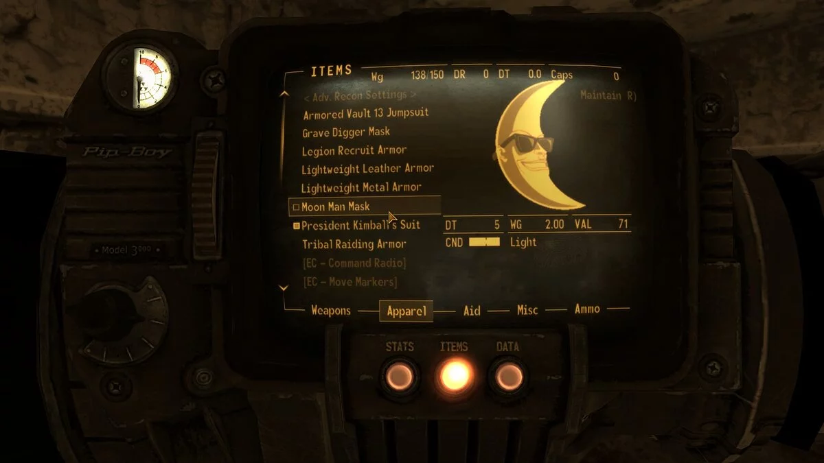 Fallout: New Vegas — Маска с головой луны