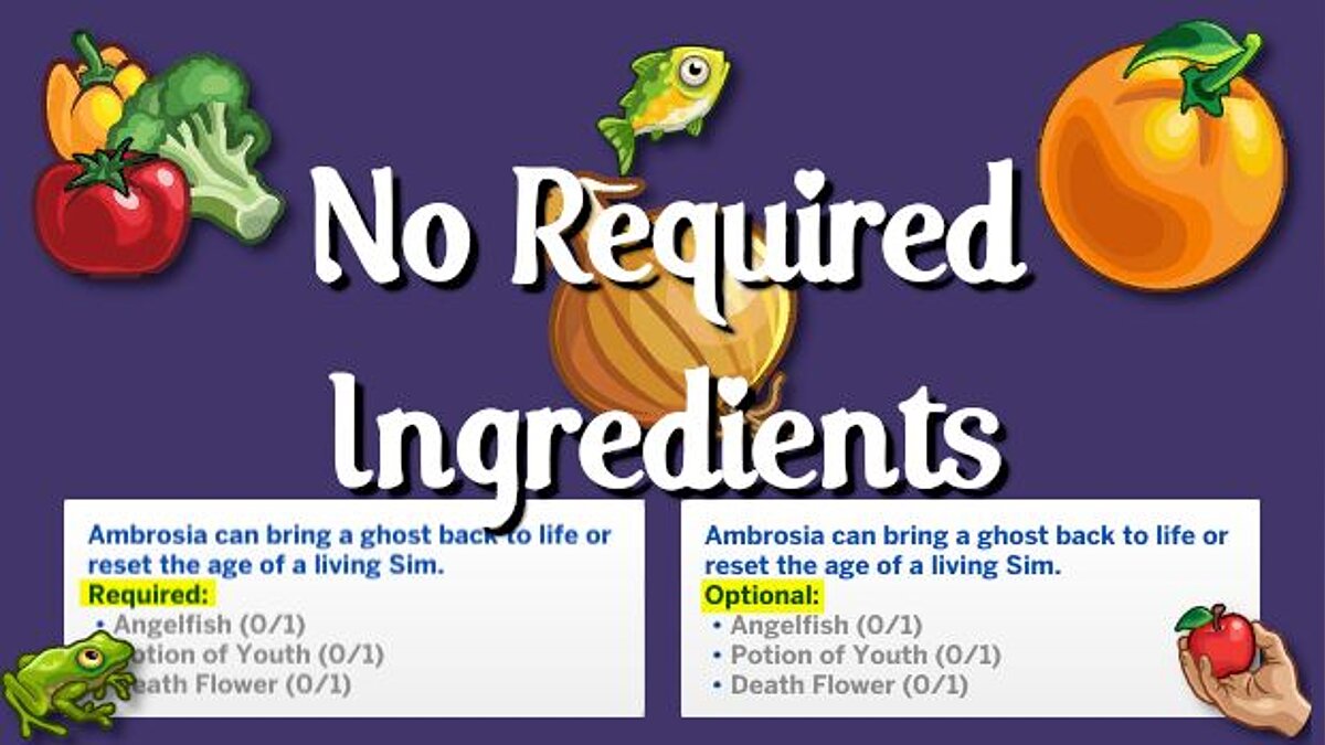 The Sims 4 — Необязательные ингредиенты для рецептов (08.10.2020)