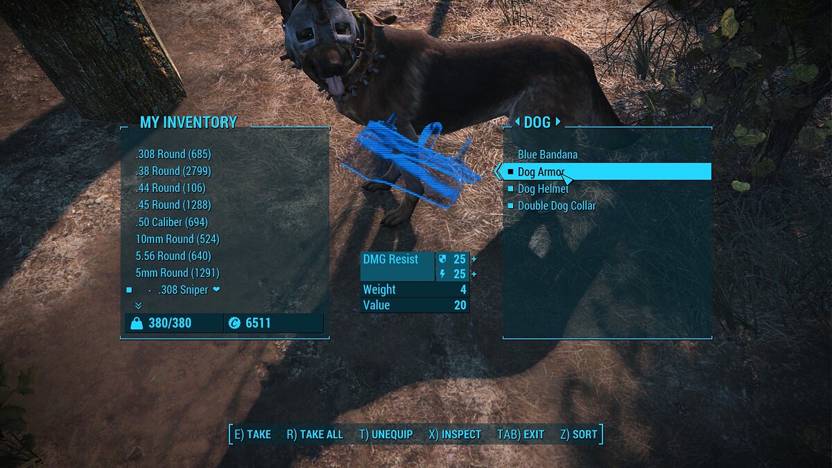 Fallout 4 инвентарь собаки (120) фото