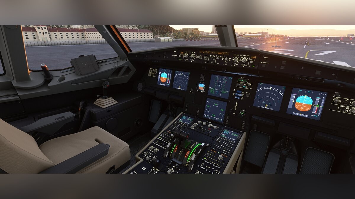 Microsoft Flight Simulator — Кабина A320 NEO в черном стиле