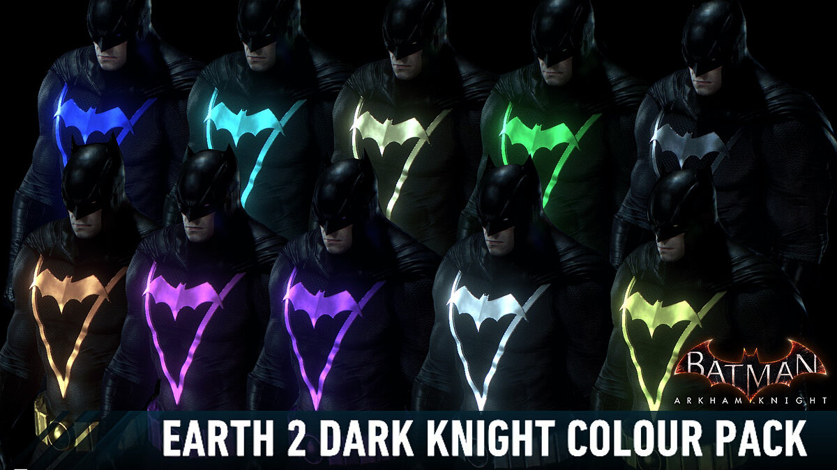 Batman: Arkham Knight Game of the Year Edition — Темный рыцарь Земли 2 с разными цветами костюма