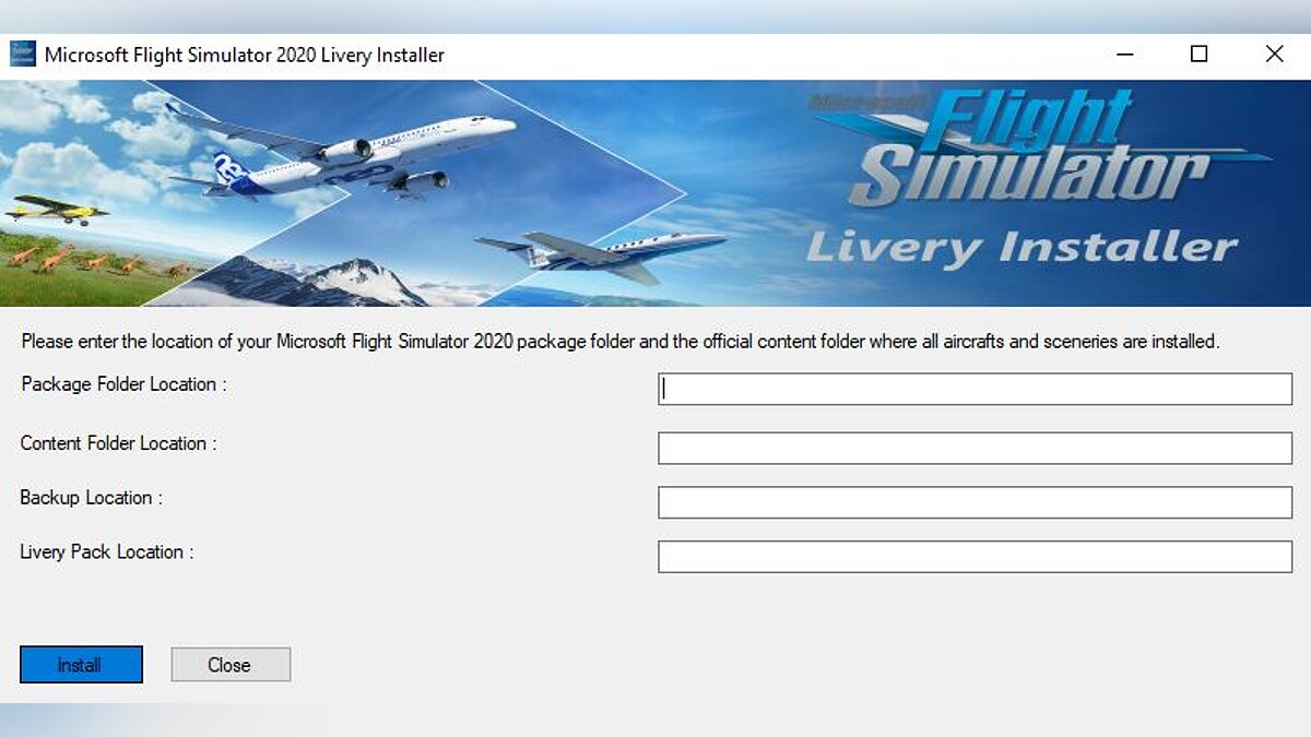 Microsoft Flight Simulator — Livery Installer — установщик ливрей