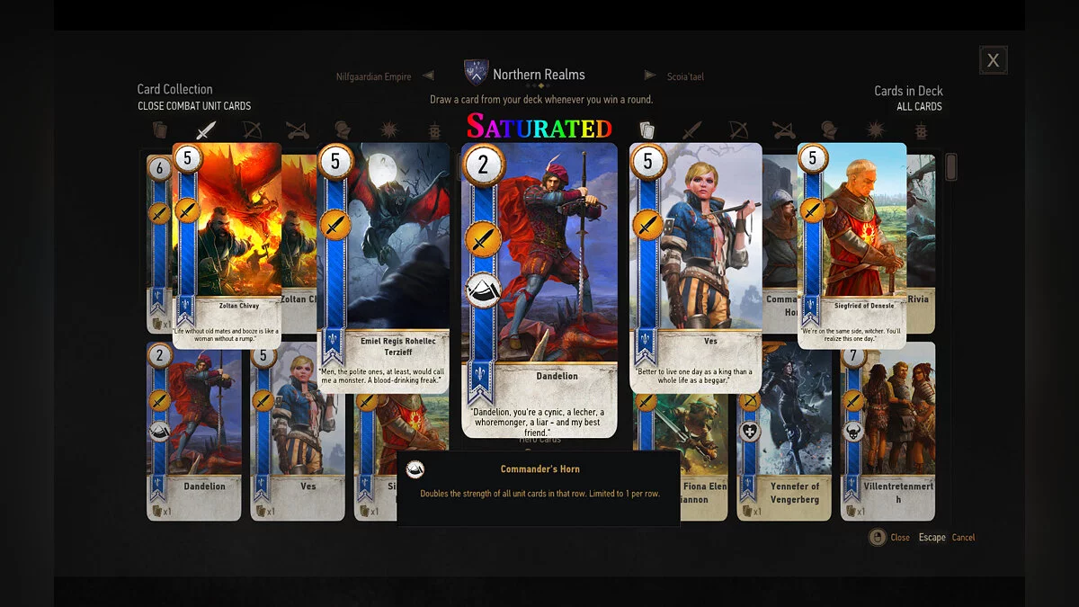 The Witcher 3: Wild Hunt - Complete Edition — Карты Гвинта с насыщенными цветами