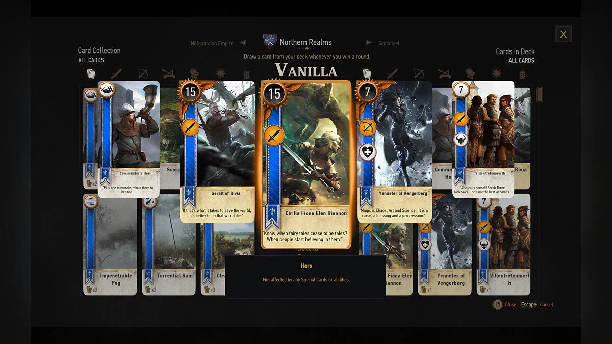 The Witcher 3: Wild Hunt - Complete Edition — Карты Гвинта с насыщенными цветами