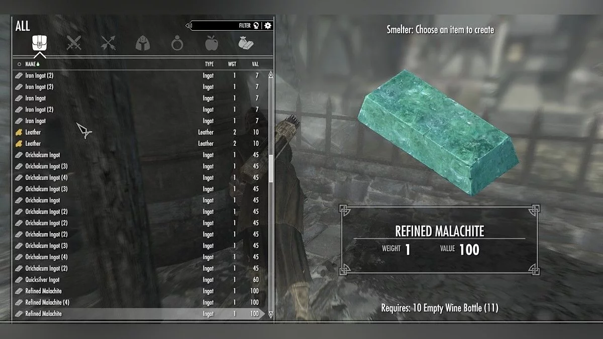 The Elder Scrolls 5: Skyrim Legendary Edition — Очень простой плавильный материал