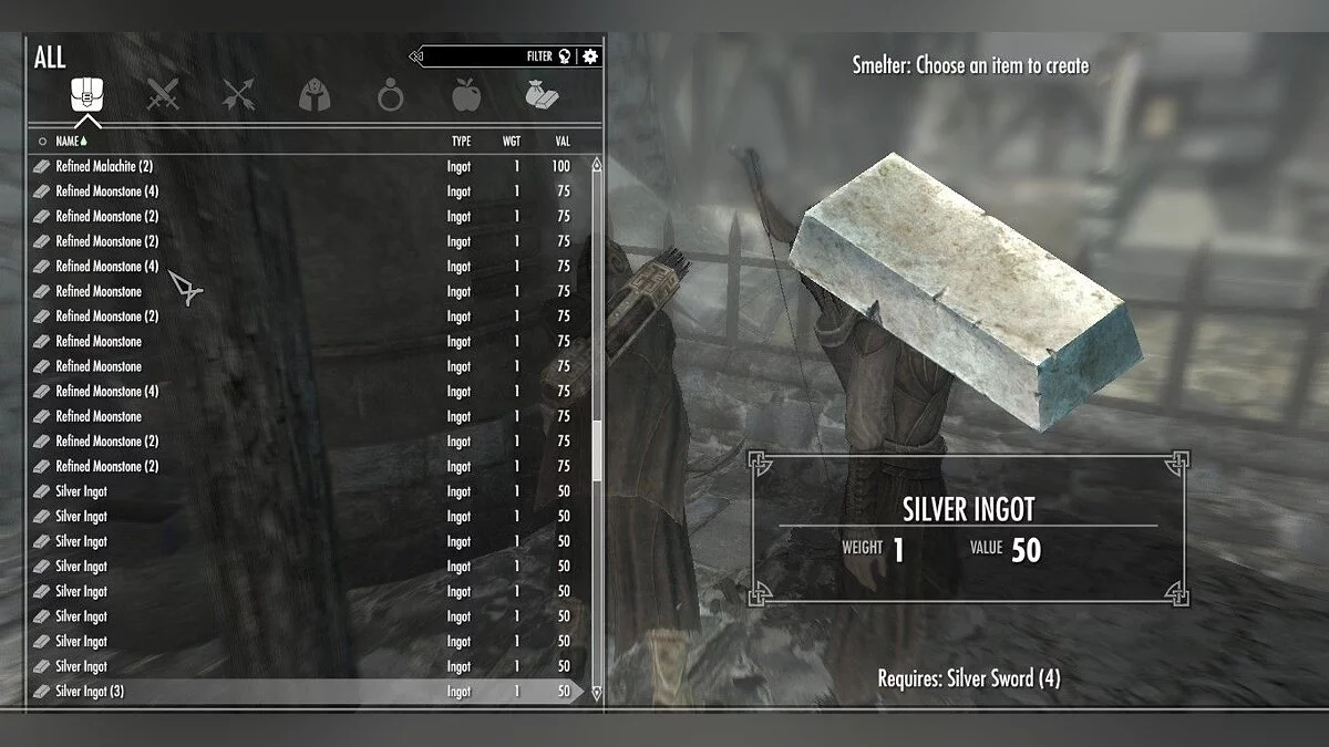 The Elder Scrolls 5: Skyrim Legendary Edition — Очень простой плавильный материал