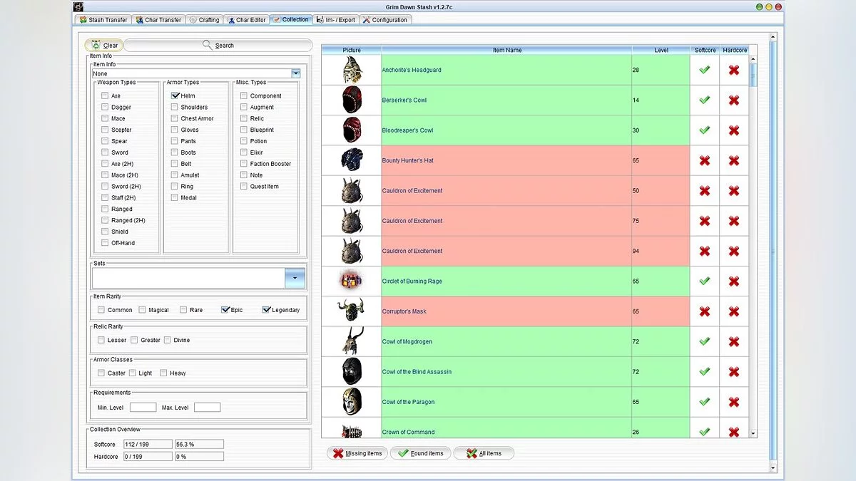 Grim Dawn — Редактор Сохранений — GD Stasher [1.6.0e]