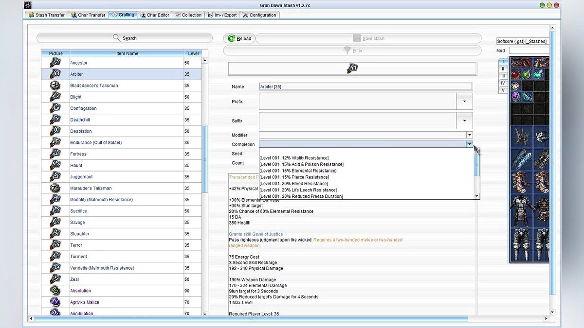 Grim Dawn — Редактор Сохранений — GD Stasher [1.6.0e]
