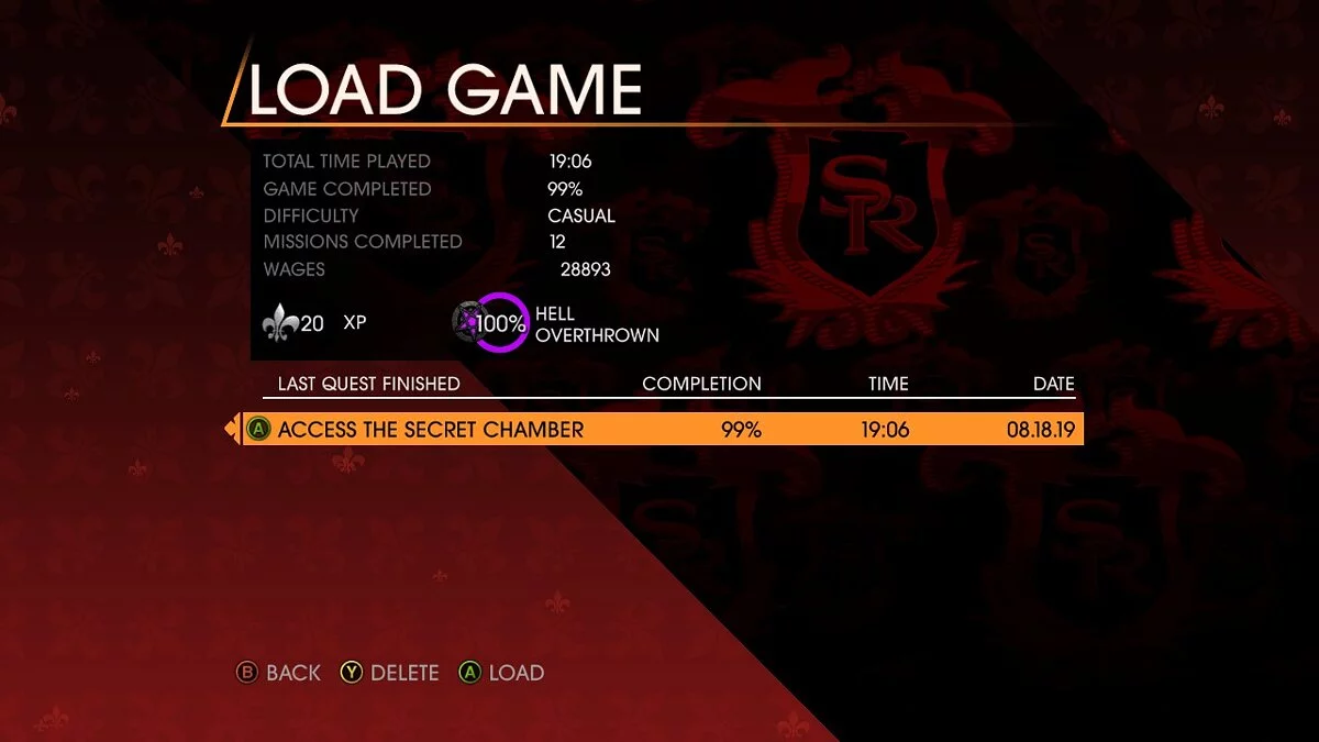 Saints Row: Gat out of Hell — Сохранение 99,9 из 100%