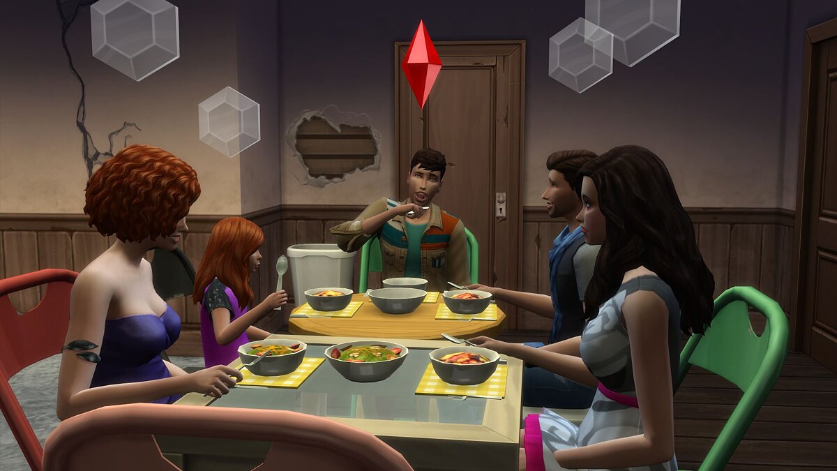 The Sims 4 — Симы едят и пьют сидя за столом (03.11.2020)