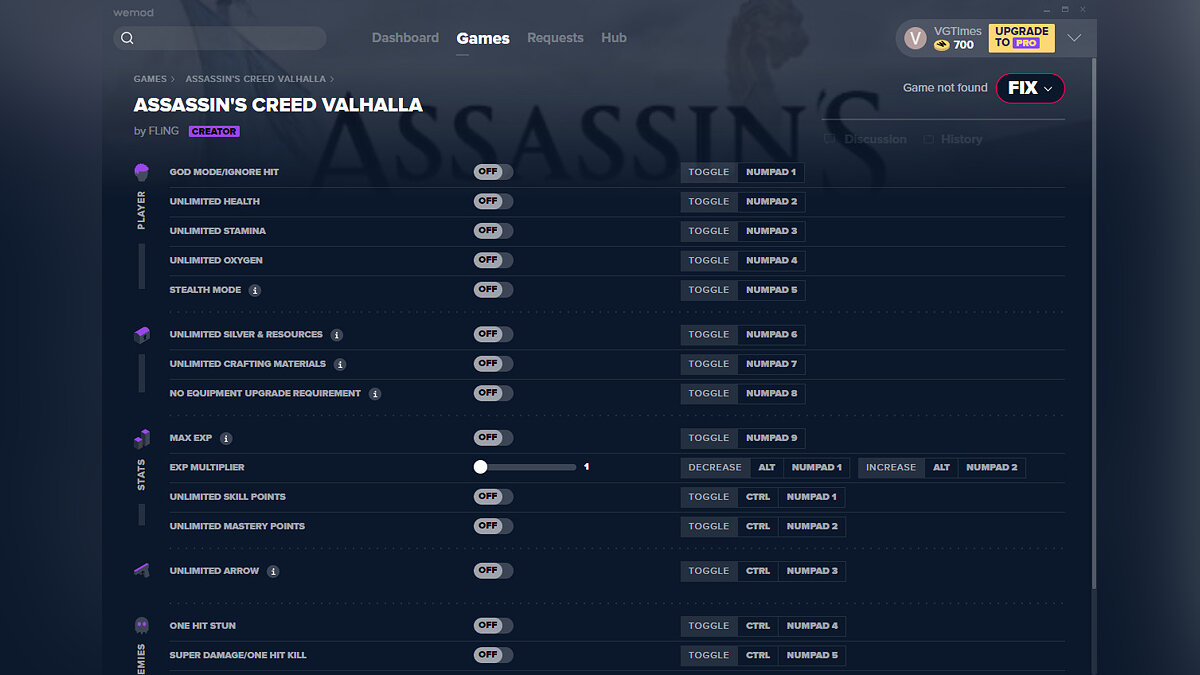 Assassin&#039;s Creed Valhalla — Трейнер (+17) от 10.11.2020 [WeMod]