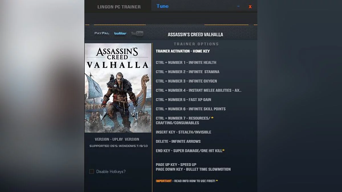 Assassin&#039;s Creed Valhalla — Трейнер (+12) [1.0.2]