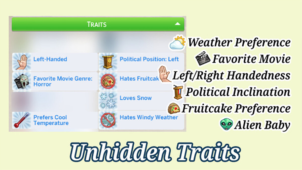 The Sims 4 — Скрытые черты характера (11.11.2020)