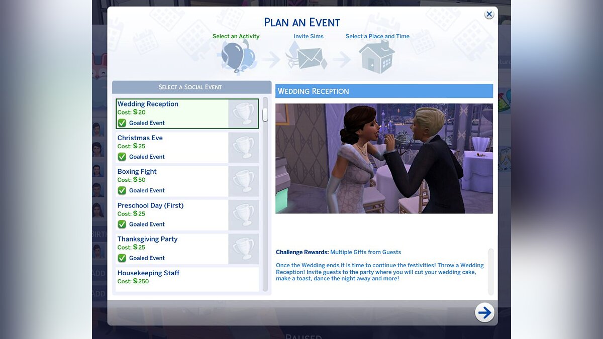 The Sims 4 — Событие — свадебный прием
