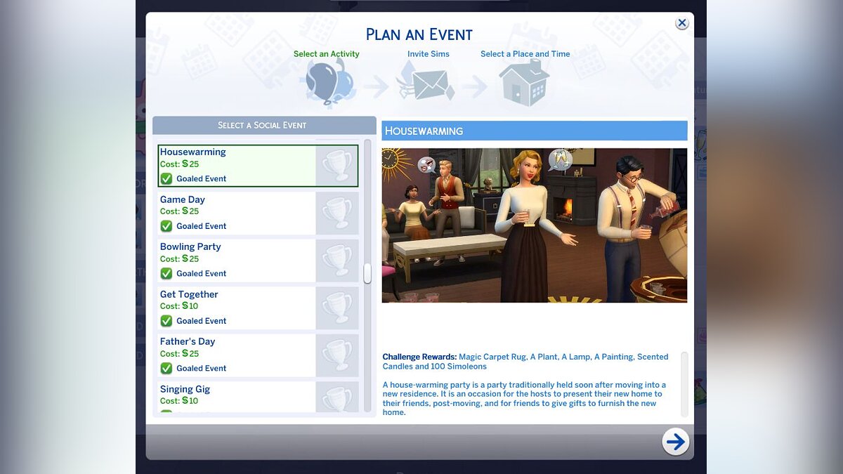 The Sims 4 — Событие — новоселье