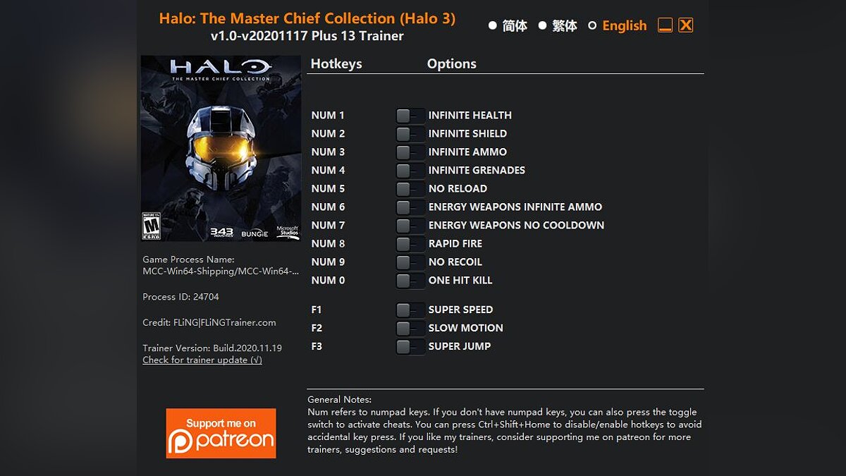 Halo 3 — Трейнер (+13) [1.0 - UPD: 17.11.2020]