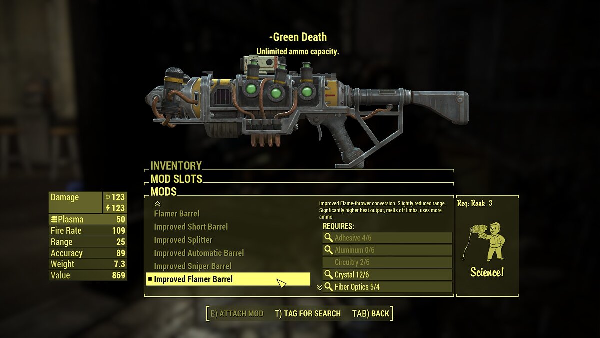 Fallout 4: Game of the Year Edition — Улучшенный огнемет для плазменной пушки