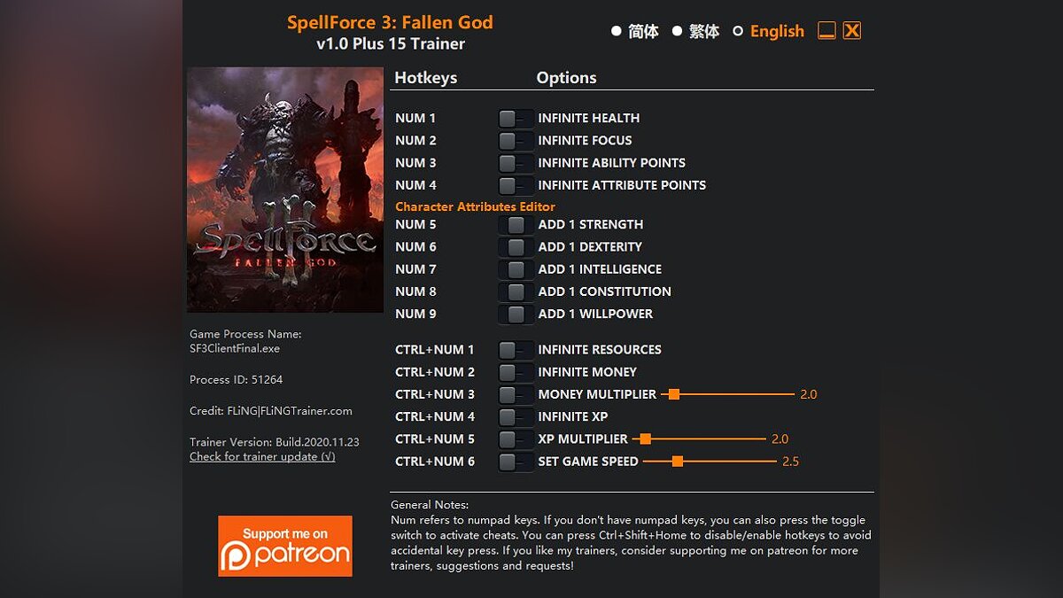 SpellForce 3: Fallen God — Трейнер (+15) [1.0]