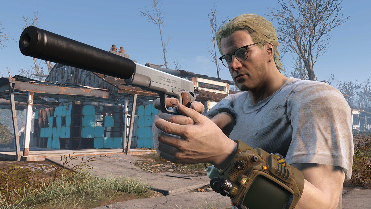 Fallout 4: Game of the Year Edition — Пистолет из игры из Hitman