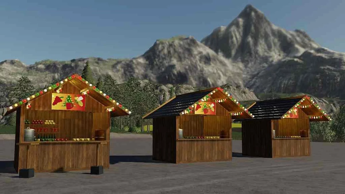 Farming Simulator 19 — Christmas Market Mulled Wine — новогодние декорации