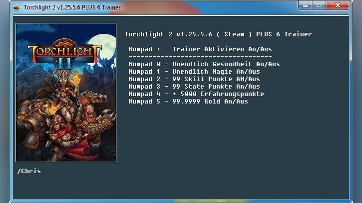 Torchlight 2 — Трейнер (+6) [1.25.5.6/Steam]