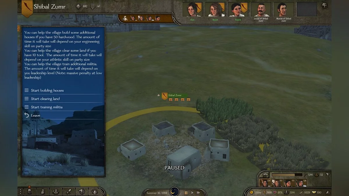 Mount &amp; Blade 2: Bannerlord — Дополнительные действия в поселениях