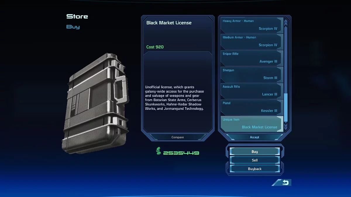 Mass Effect — Лицензия на черный рынок