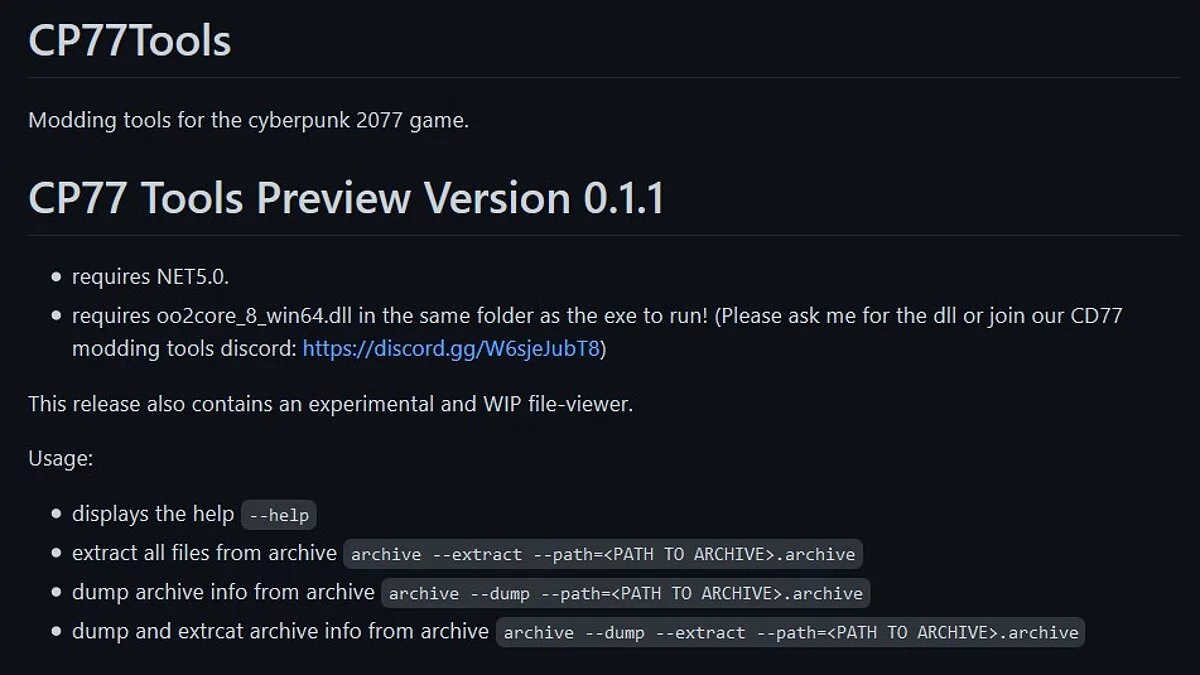 Cyberpunk 2077 — CP77 Tools - инструмент для моддинга