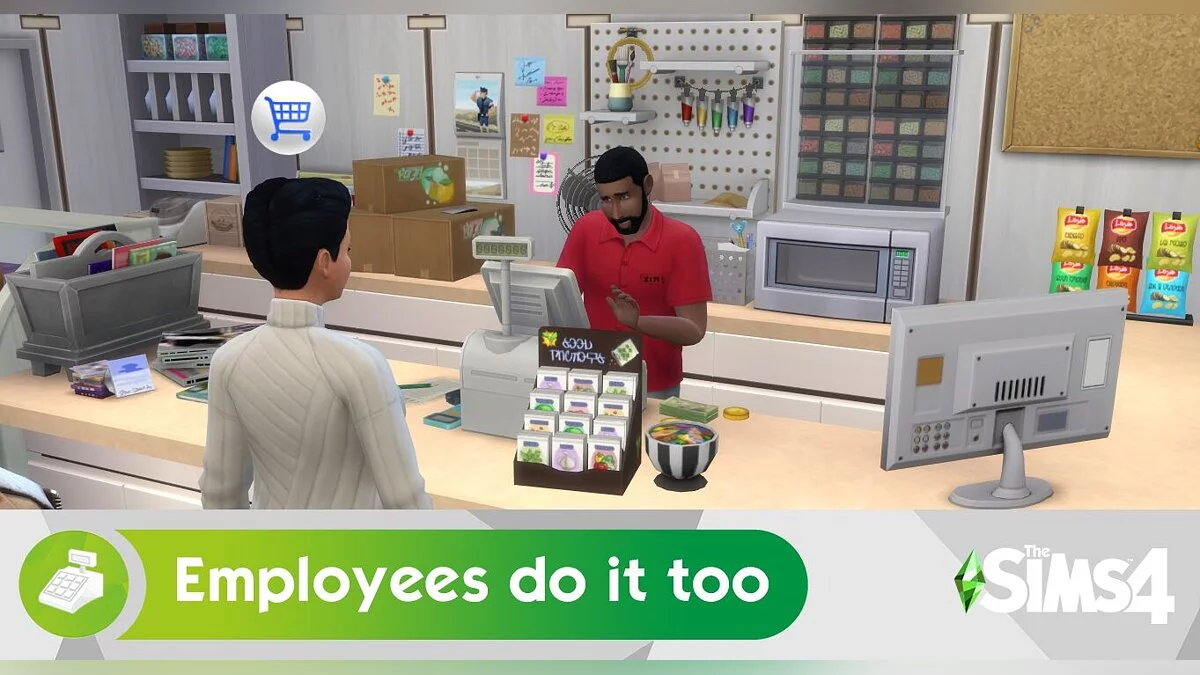 The Sims 4 — Обслуживание покупателей на кассе (08.12.2020)