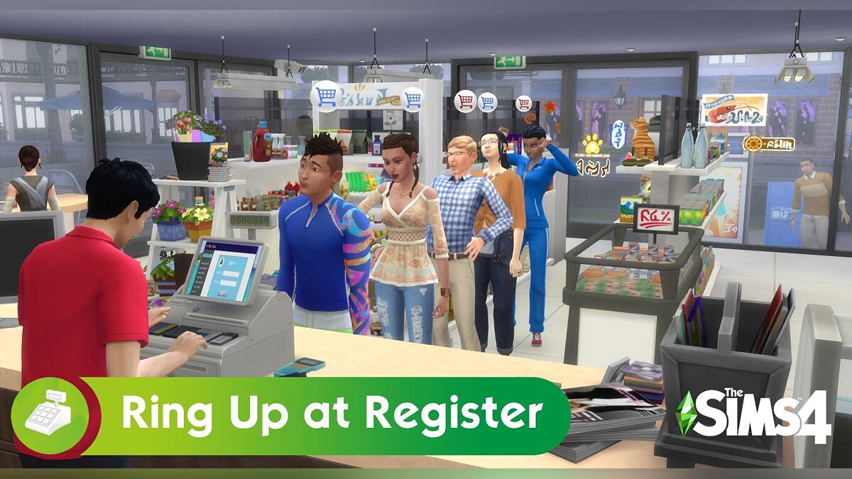 The Sims 4 — Обслуживание покупателей на кассе (08.12.2020)