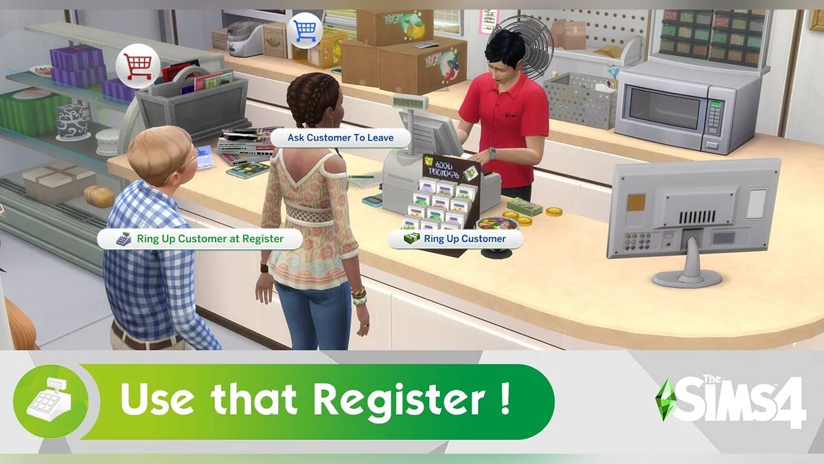 The Sims 4 — Обслуживание покупателей на кассе (08.12.2020)