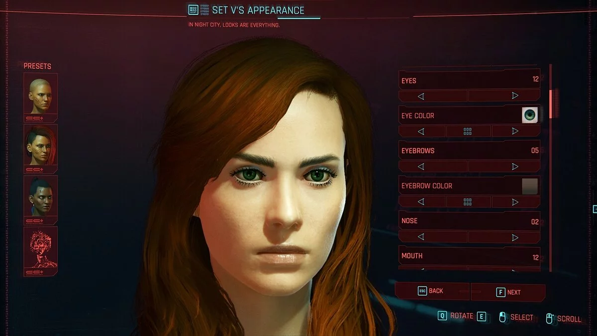 Cyberpunk 2077 — Ви с каштановыми волосами