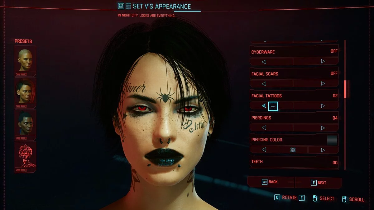 Cyberpunk 2077 — Ария - женский пресет