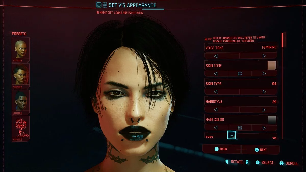 Cyberpunk 2077 — Ария - женский пресет