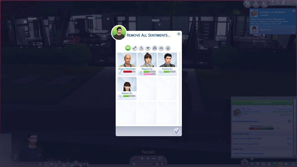 The Sims 4 — Возможность выборочно убрать чувства