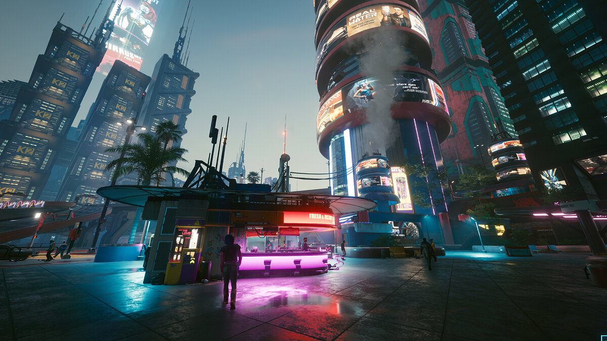 Cyberpunk 2077 — Реалистичное освещение и цвета