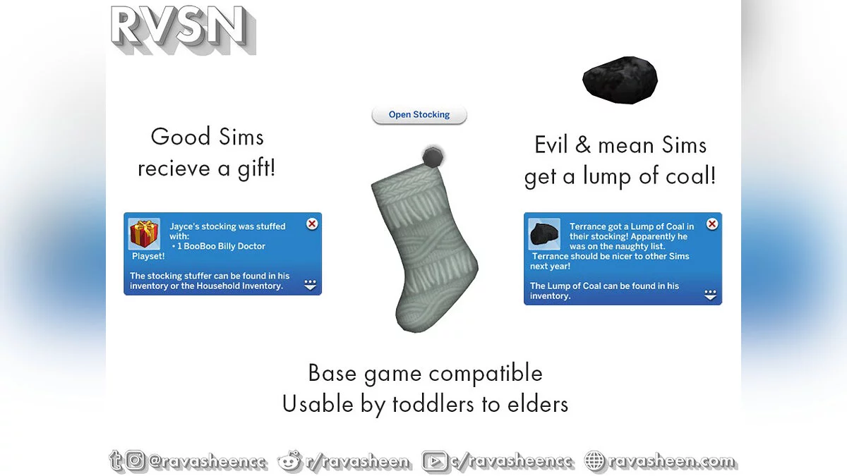 The Sims 4 — Функциональные рождественские носки с подарками